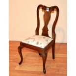 A 20th century apprentice Queen Anne style dining chair,