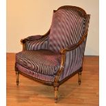 A good quality Victorian style drawing room armchair,