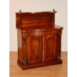 A Victorian mahogany chiffonier, the gallery back raised on spiral columns,