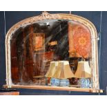 A Victorian style gilt overmantle mirror,