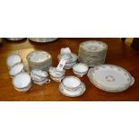 A Bavarian style china 12 piece tea service, stamped BHA to underside,