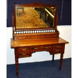 A late Victorian figured walnut dressing table,