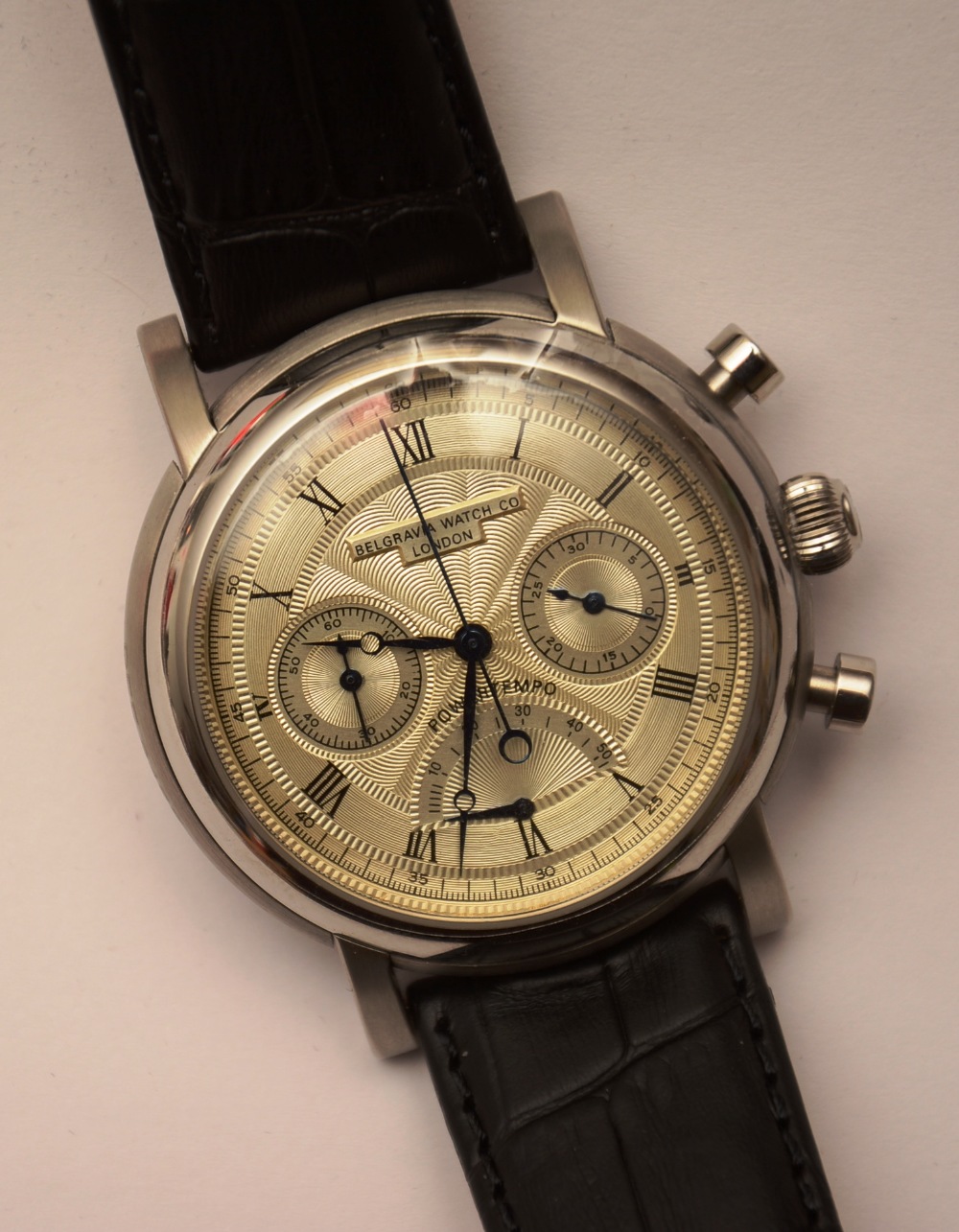 A gents automatic chronograph wristwatch by Belgravia Watch Co London,