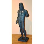 A large composition life size garden figure, in the form of a nude Ancient Greek male,