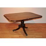 A 19th century mahogany snap top breakfast table,