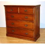 A mahogany chest of drawers, early 20th century, with two short above three long drawers,