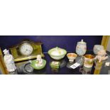 A small quantity of decorative porcelain and pottery, to include Vienna coffee can,