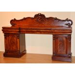 A Victorian mahogany pedestal sideboard,