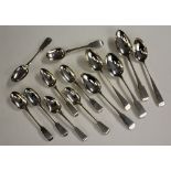 A quantity of 19th century and later Scottish silver spoons, to include tablespoons and teaspoons,