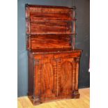 A Victorian mahogany chiffonier, with shelved gallery back,