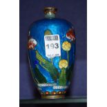 A late 19th/early 20th century small Japanese cloisonne vase,