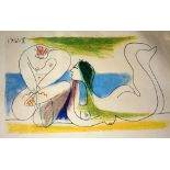 After Pablo Picasso (Spanish 1881-1973)
'Baigneuses'
Colour lithograph,