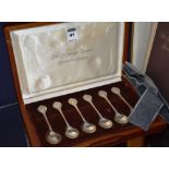 A set of six silver spoons by Franklin Mint - 'The Sovereign Queens' spoon collection,