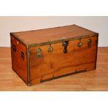 A camphorwood travel trunk, early 20th century, with hinged lid,