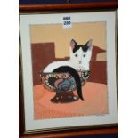 Alastair Buchanan 'Kitten in a Bowl' Watercolour, signed lower right,
