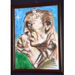 Unknown Artist 'The Fighting Man' Ink & watercolour, signed Howson lower left,