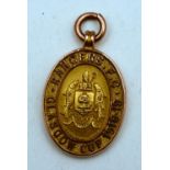 A 1918-19 Glasgow cup nine carat gold medal, to the obverse Rangers FC,