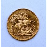 A late Victorian 1901 gold sovereign,