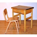 A vintage school desk, 75cm high x 63cm wide,