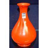 A Chinese Peking orange glass oviform vase,