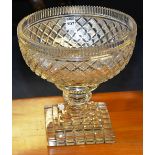 A Regency Irish cut glass punch bowl, circa 1820, the circular bowl,