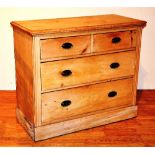 A pine chest of drawers, circa late 19th early 20th century,