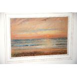 After Albert Goodwin 1845-1932 'Sunset on Beach' Watercolour, signed lower left, 23cm x 34.