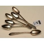 A set of six cut Celtic point silver teaspoons by WM & Patrick Cunningham,