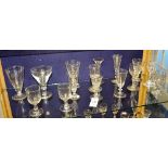 A quantity of glass rummers, with ale, and wine glasses,