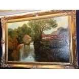 English School, early 20th century 'Totteridge Ponds North London' Oil on canvas,