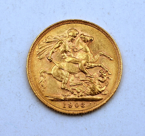 An Edward VII 1903 gold sovereign,