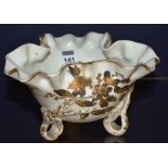 A porcelain frilly rim bowl possibly by Moores,