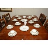 A Bavarian style china 12 piece tea service, stamped BHA to underside,