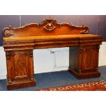 A Victorian mahogany pedestal sideboard,