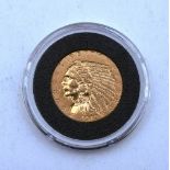 An American liberty 1912 Indian head two and a half dollar gold coin,