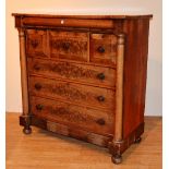 A mid 19th century Scottish mahogany chest of drawers,