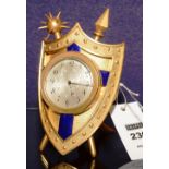 A Victorian Ormolu strut desk clock by Howell James & Co London clockmaker to the Queen,