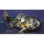 A studio glass model of a Koi carp fish by Lestyn Davies, circa 2003, for blowzone studio glass,