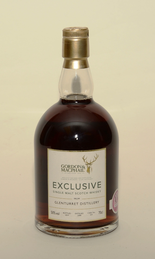 A Glenturret single malt scotch whisky from Gordon & MacPhail exclusive range, distilled 2000,