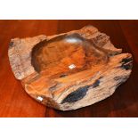 A burr wood bowl,