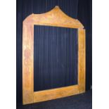 A Louis XV large carved and painted wood frame, decorated with carved foliate panels, approx.