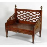 A Baltic day/sofa bed, circa 1800, in the form of a sofa/bench, with ebonised banding,