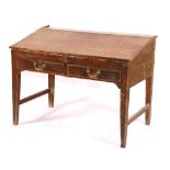 A Victorian pine estate desk, with two drawers,