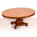 A William IV birds eye maple centre table, in the manner of William Trotter, circa 1830,