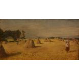 George Hay (?) (1831-1912) 'Harvesting Scene' Oil on canvas board,