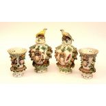 Four matching Derby porcelain vases, circa 18th century,