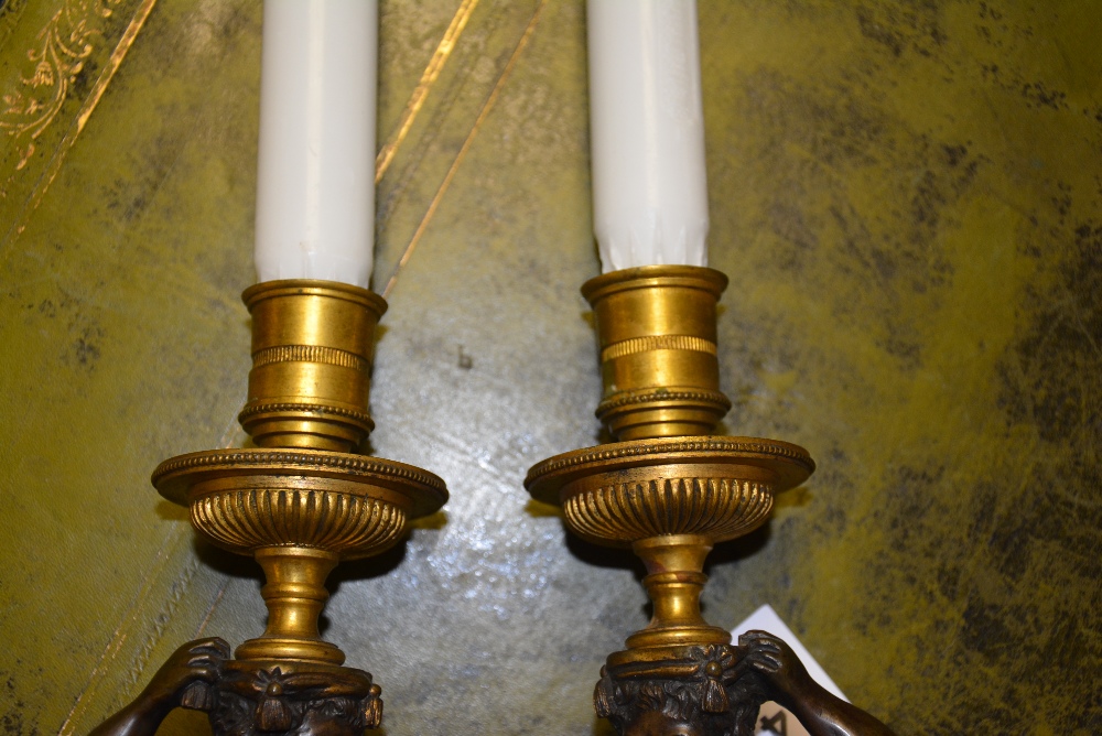 A pair of George III bronze and marble candlesticks, circa late 18th century, - Image 7 of 7