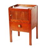 A George III mahogany bedside table/cupboard, circa 1770,