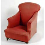 An upholstered armchair, circa late 19th century,