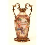 An ormolu mounted Chinese famille rose pottery vase, circa 18th century and later,